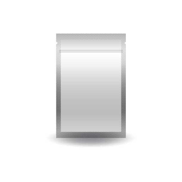 istock Blank silver double sided flat foil ziplock bag for food or healthy product. 1320943481