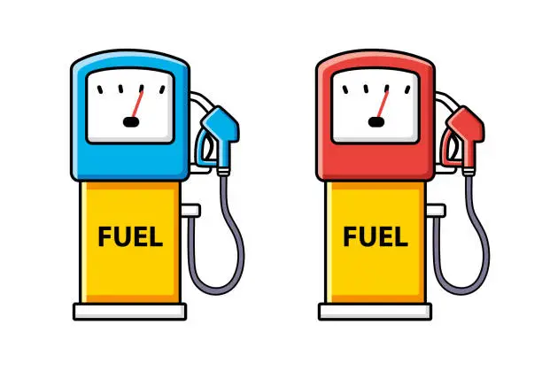Vector illustration of Fuel pump icons