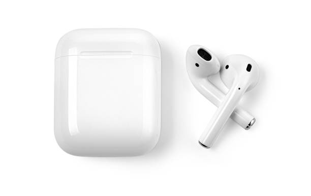 istock White headphones wireless earphones with case, 1320943684