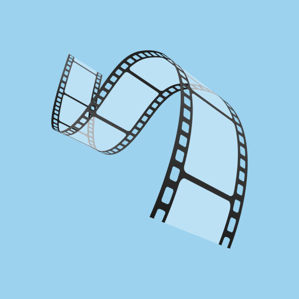istock Snippet of film in wave shape on blue background vector illustration 1320944195