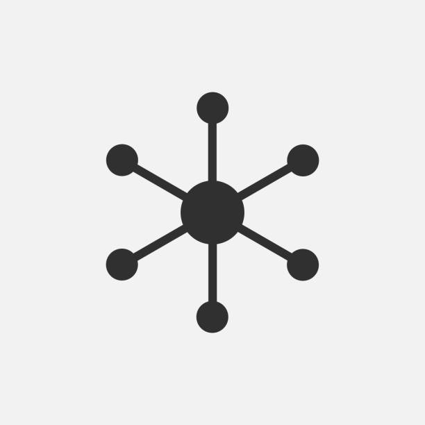 illustrations, cliparts, dessins animés et icônes de icône de molécule. illustration vectorielle isolée sur fond blanc. - enjoliveur