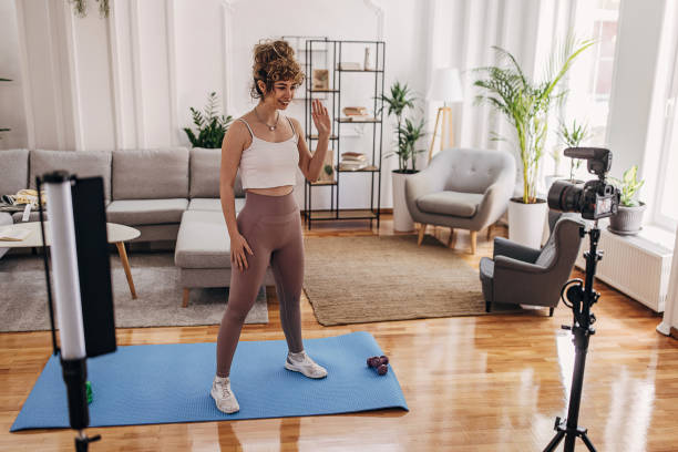 istock Fitness vlogger filming 1320947762