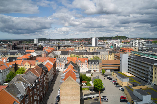 istock An overview of buildings in denmark with clouds 1320947772