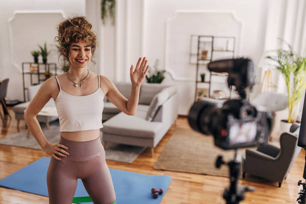 istock Fitness vlogger filming 1320948779
