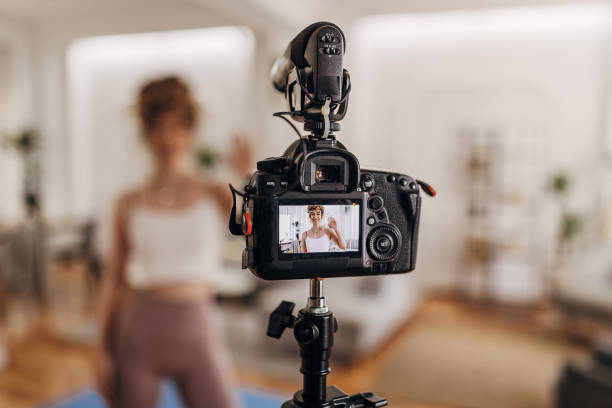 istock Fitness vlogger filming 1320948854