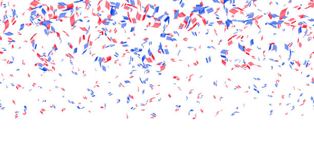 istock Confetti falling in colors of USA flag 1320953403