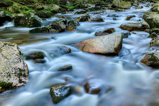 Rivers and waterfalls with a silk effect, long exposure photography