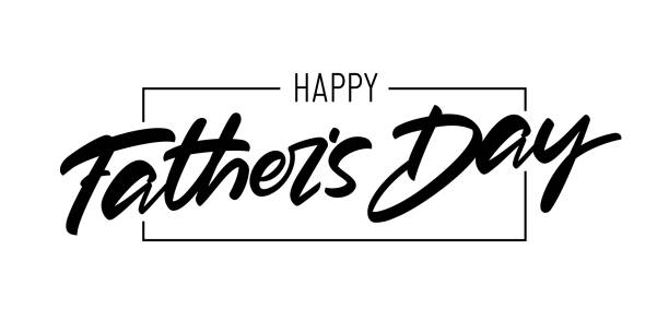 stockillustraties, clipart, cartoons en iconen met vector handritten borstel type belettering van happy father's day. - fathers day