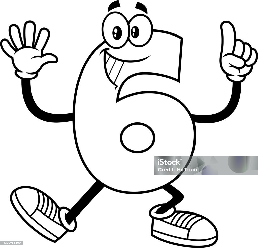 Ilustración de Delineado Funny Number Six 6 Personaje De Dibujos Animados Que Muestra Las Manos Número Seis y más Vectores Libres de Derechos de Blanco y negro - iStock Ilustración de Delineado Funny Number Six 6 Personaje De Dibujos Animados Que Muestra Las Manos Número Seis y más Vectores Libres de Derechos de Blanco y negro - iStock