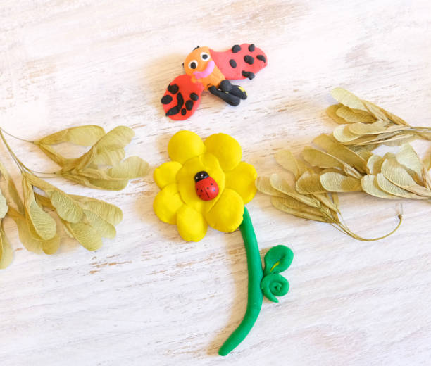 istock Home Education game with clay and nature material, 1320957006