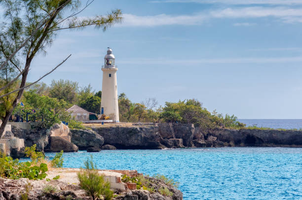 Lighthouse in Caribbean sea, in Jamaica island, Negril, Jamaica