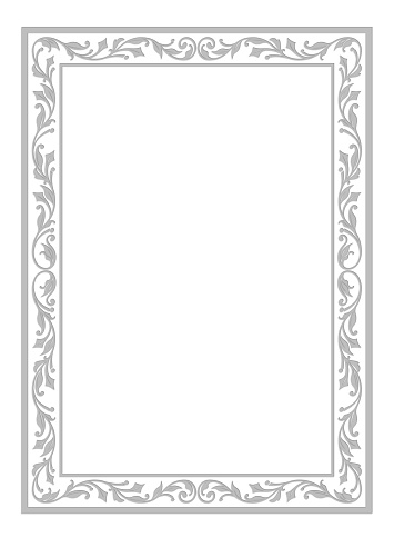 Rectangular gray framework with 3D effects on white background.