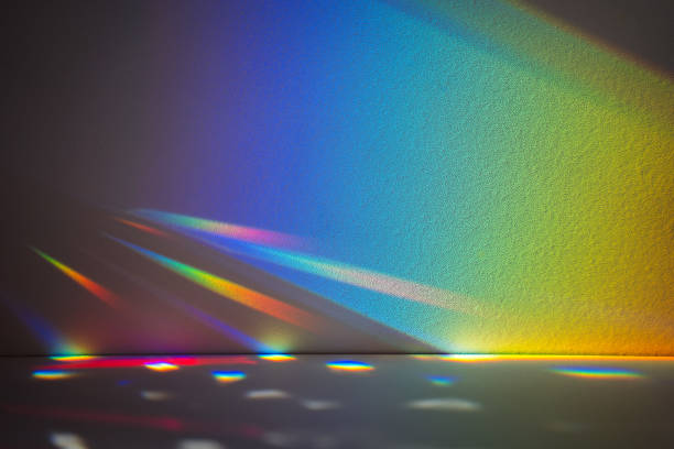 istock rainbow background with disco light for products and overlays 1320965532