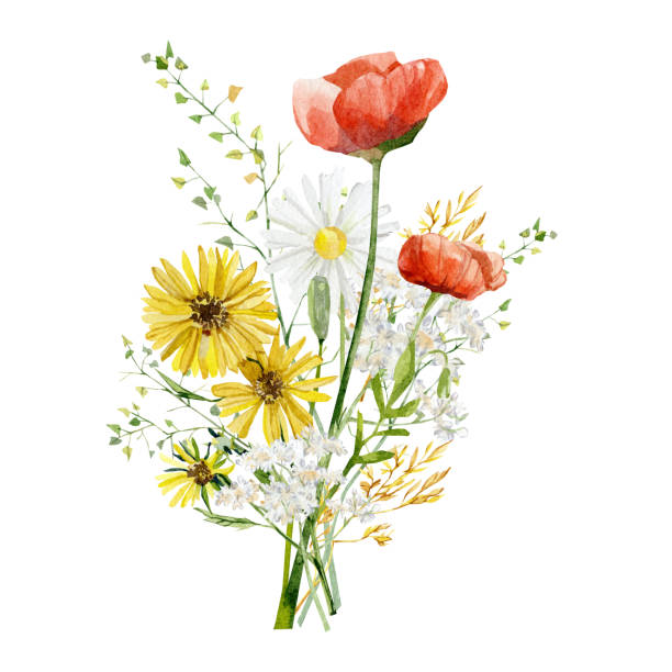 Artery8 Grußkarte Letter I - Watercolour Wildflowers Design, 17,5 X 12,5 Cm