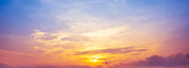 istock The calm morning sunrise and cloudy pastel sky 1320966097