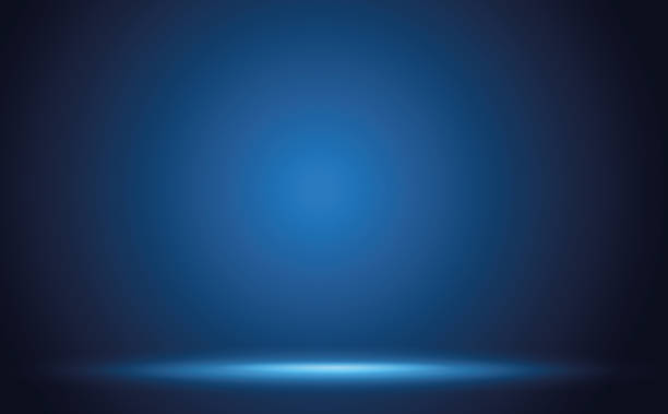 blaue farbverlauf wand studio leeren raum abstrakten hintergrund mit beleuchtung und platz für ihren text. - space backgrounds abstract technology stock-grafiken, -clipart, -cartoons und -symbole