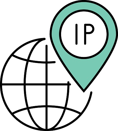 ISP Internet Protocol Address Vector Icon Concept Design, Data Center and Web Hosting Symbol on White background
