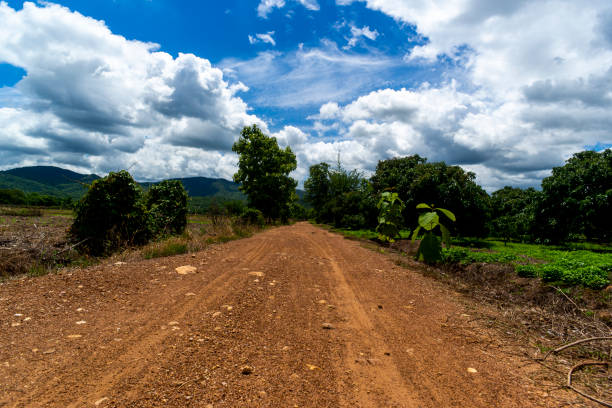istock Empty backcountry path On the background of Clouds and sky 1320978174