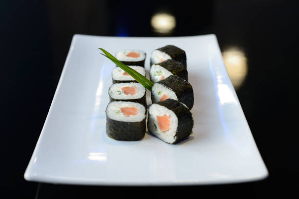 istock Japanese sushi on a white plate. 1320981458