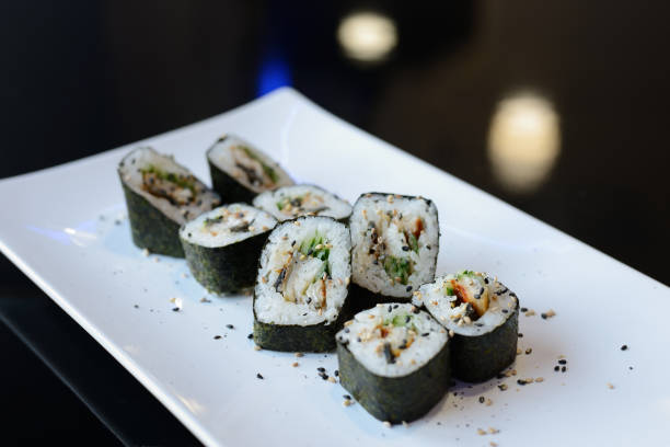istock Japanese sushi on a white plate. 1320981478