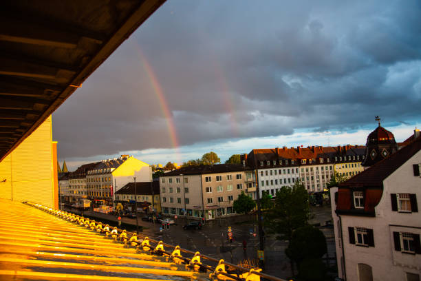 istock Rainbow observed from the roof window, Munich, Moosach 1320981825