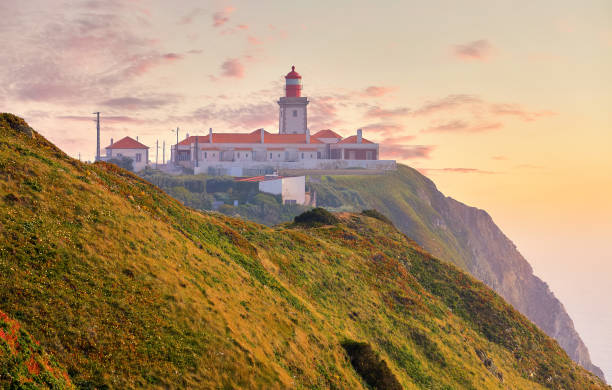 istock Lighthouse at Cabo da Roca most western. Vector illustration. Illustrative editorial use only. 1320982862