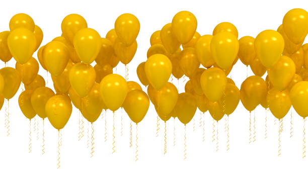 istock Orange golden balloons isolated on white background 1320984200
