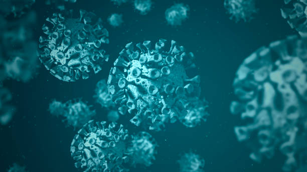istock Group of virus cells. Coronavirus cells COVID-19 1320984217