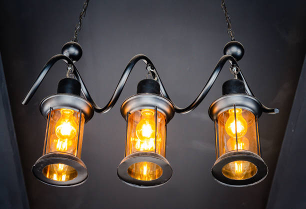 istock modern pendant light with vintage light bulb 1320985234