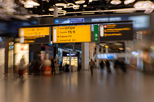 Passengers visit Gothenburg Landvetter airport in Sweden. It is the 2nd busiest airport in Sweden with 6.8 million annual passengers (2017).