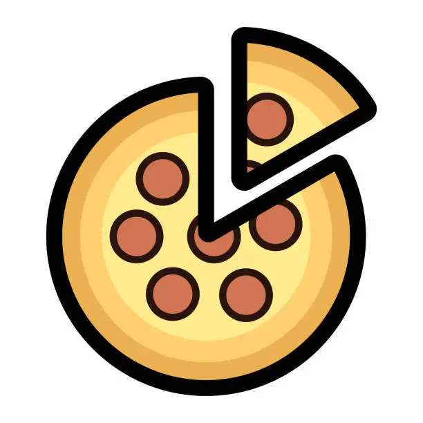 Vector illustration of Cute And Simple Pizza Clipart