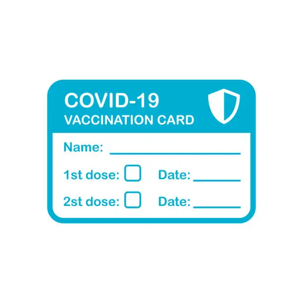 Vector illustration of COVID-19 Vaccination Card. Immune Document. Health Certificate. Vector Illustration