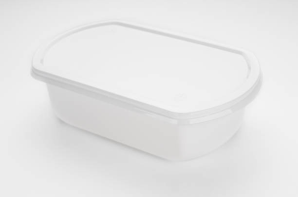 istock Disposable plastic food container close up on white background 1320988389