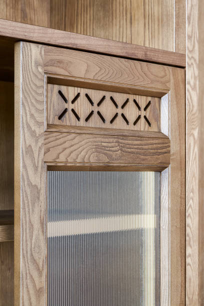 istock Part of cabinet made of toned veneer and solid ash 1320989290