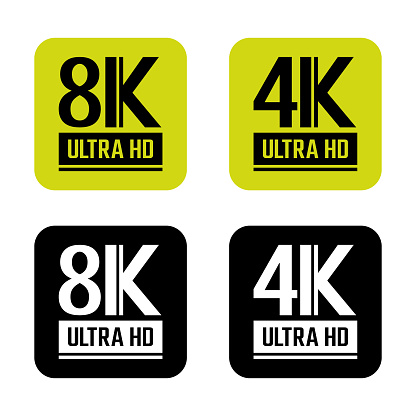 8k Dan 4k Warna Ultra Hd Hijau Dan Hitam Ilustrasi Stok - Unduh Gambar