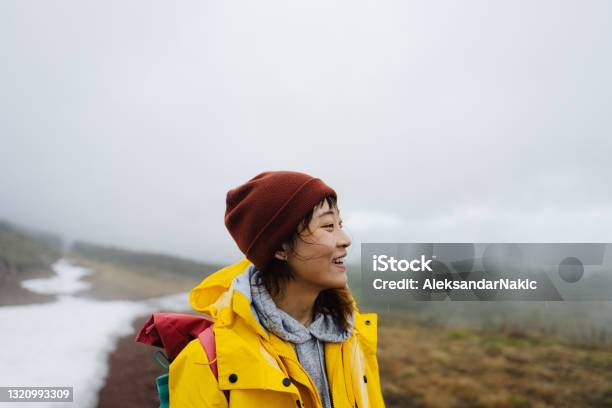 Hike Through The Beautiful Nature Stock Photo - Download Image Now - Winter, East Asian Culture, Women