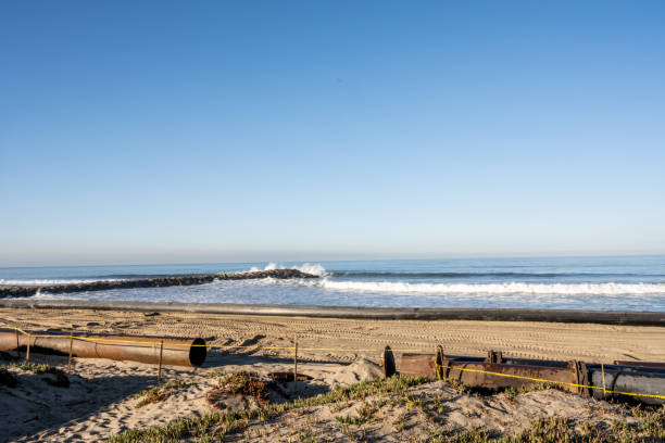 Pipeline Construction on California Beach