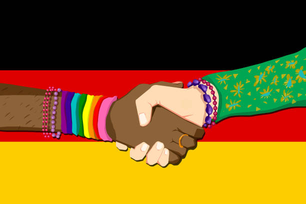 lgbtq 프라이드 월 - gay pride wristband rainbow lgbt stock illustrations