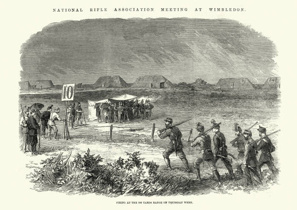 istock Firing range at National Rifle Association meeting at Wimbledon, 1861, 19th Century 1321004080