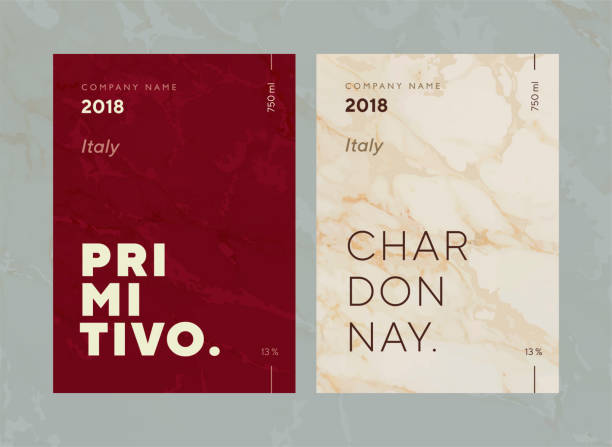 ilustrações de stock, clip art, desenhos animados e ícones de red and white wine label. special collection best quality grape varieties and premium wine brand names labels emblems abstract isolated vector illustration. - vinho branco