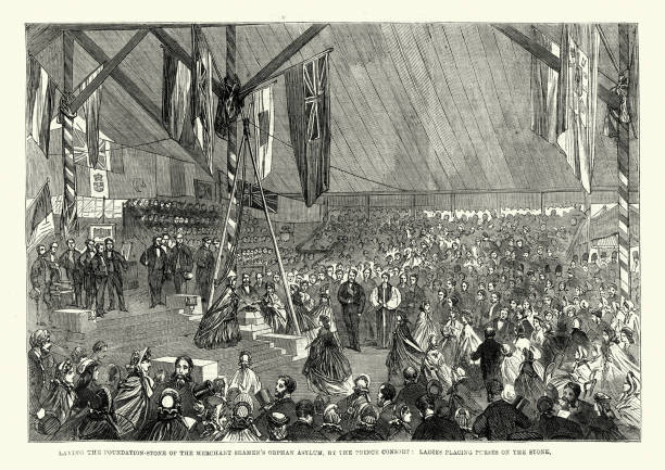istock Laying foundation stone of Merchant seamen's orphan asylum, by Prince Albert, 1861 1321004247