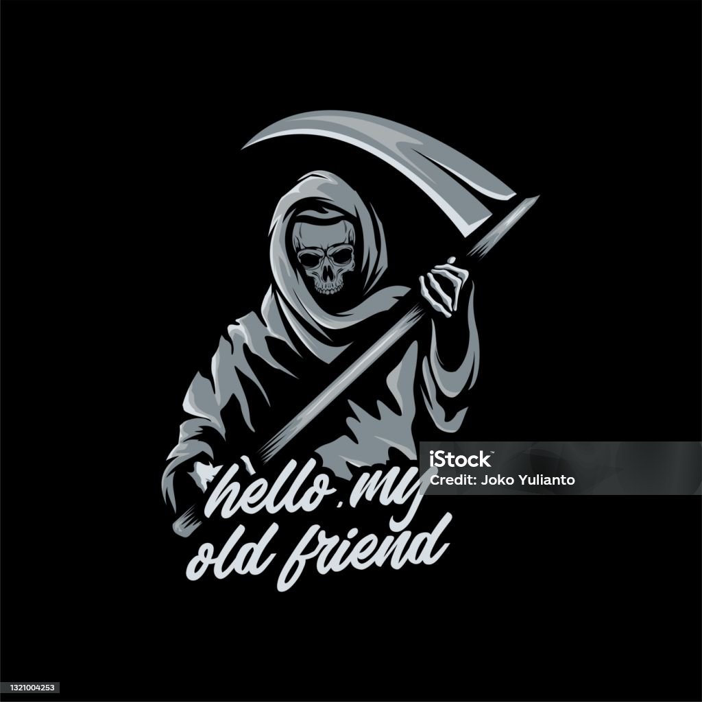 Reaper Lettering Custom Lettering Typography With Grim Reaper Tshirt Design Vector ...