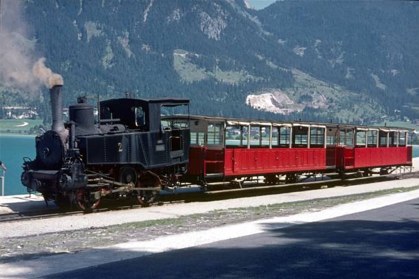 Swiss mountain railway Canton of Bern, Switzerland, 1978. Swiss mountain railway. railroad car photos stock pictures, royalty-free photos & images