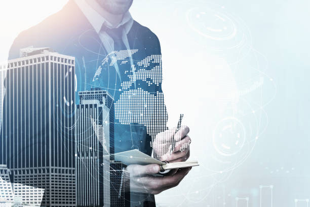 istock Businessman taking notes and pondering about future perspectives 1321011326