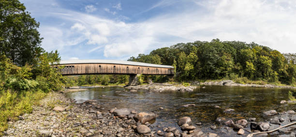 istock Longest covered Bridge in Brattleboro Vermont over the West river 1321012081