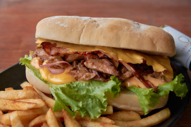 istock meat sandwich with cheddar cheese and potatoes 1321016458