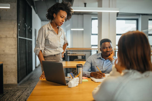 istock Businesspeople having meeting in the office 1321017491