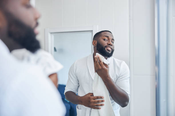 istock Portrait of kind man that looking at his reflection 1321027152