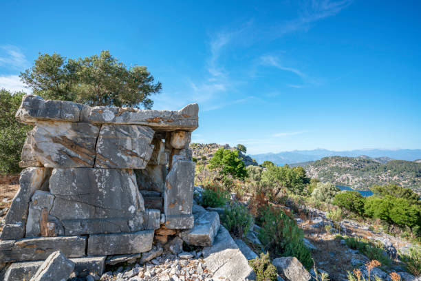 istock Rock tomb at Gocek in Turkey 1321032036