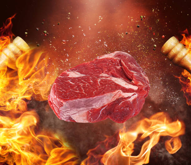 istock Steak on a hot and spicy background 1321032724